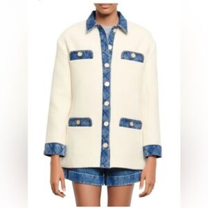 Sandro Chelby wool blend quilted jacket, 36